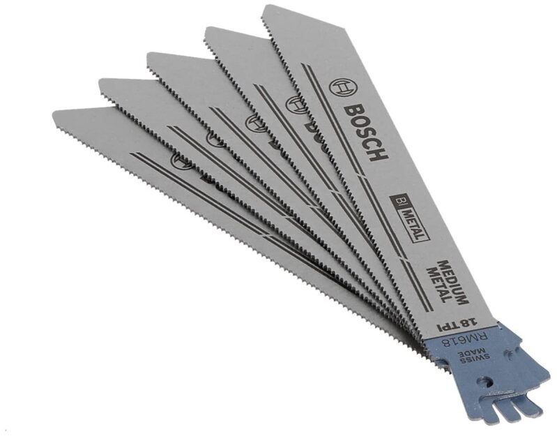 Bosch RM618 6-In 18T Metal Cutting Reciprocating Saw Blades 5-Pack