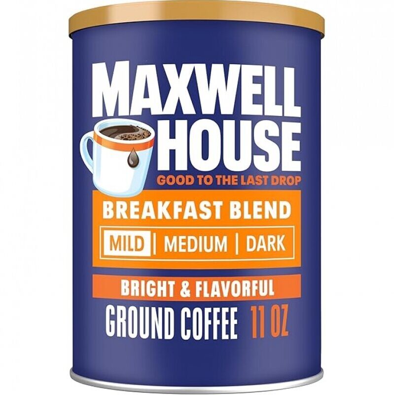 Maxwell House Breakfast Blend Ground Coffee, Light Roast - Great Value