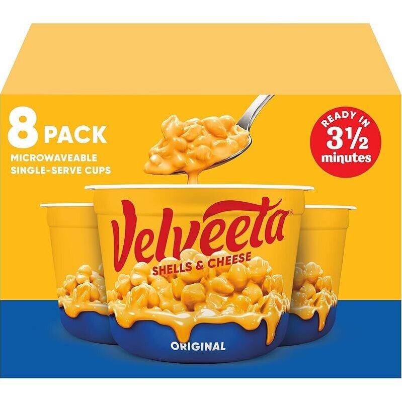 8-Pack Velveeta Shells & Cheese Original - Microwaveable Pasta & Cheese