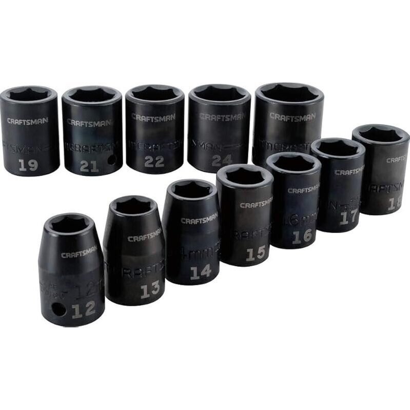 Craftsman 1/2-inch Metric Impact Socket Set - 12-Piece