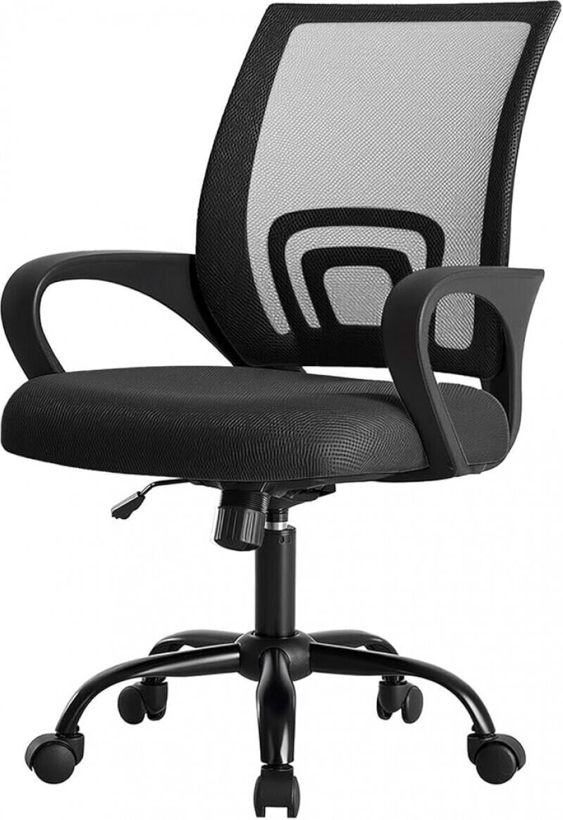 DUMOS Ergonomic Office Chair - Mid Back Mesh Desk Chair with Lumbar Support & Rocking Mode