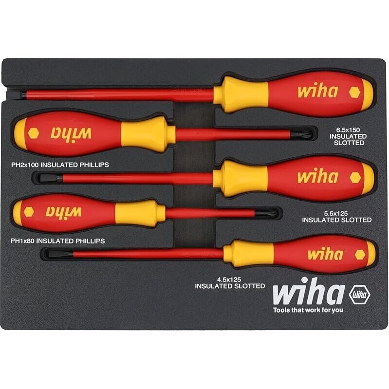 Premium Wiha 5-Piece Insulated Screwdriver Set - Essential for Professionals