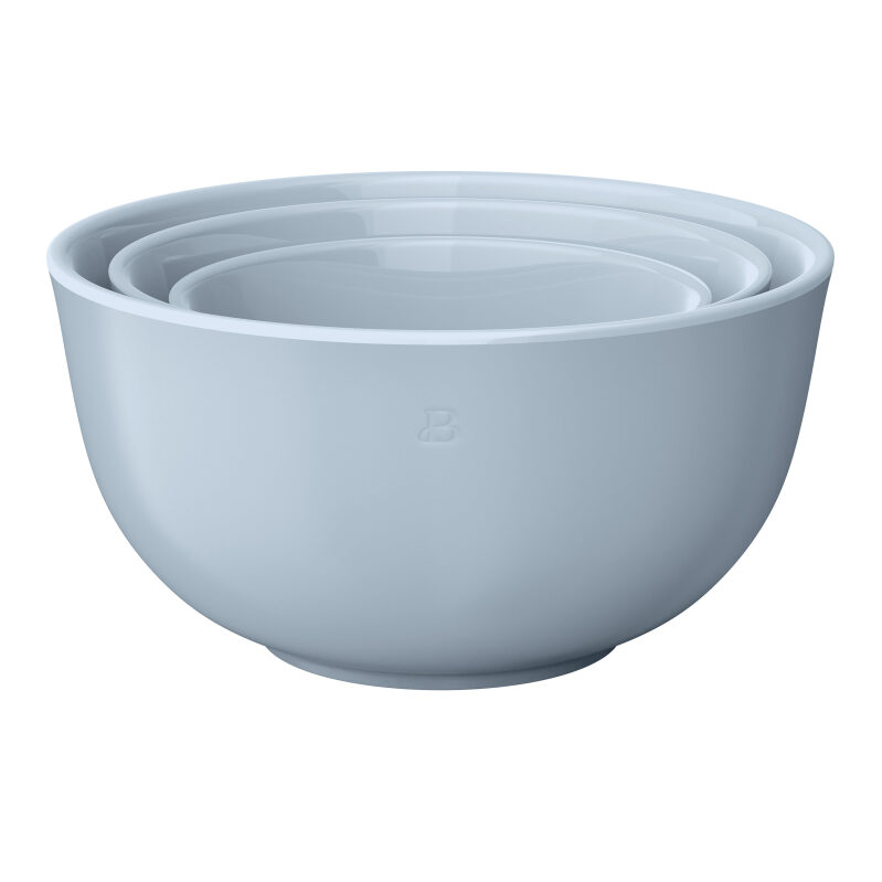 3-Piece Stoneware Nesting Mixing Bowl Set - Durable, Non-Porous, Versatile