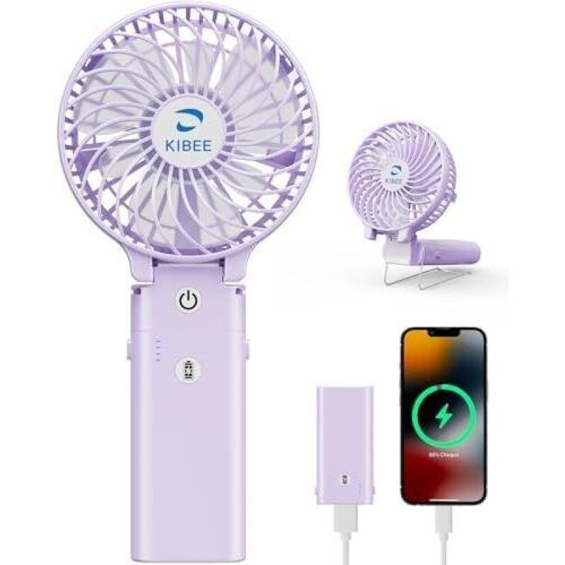 Portable Mini Fan - 5200mAh Battery, 20H Long Lasting