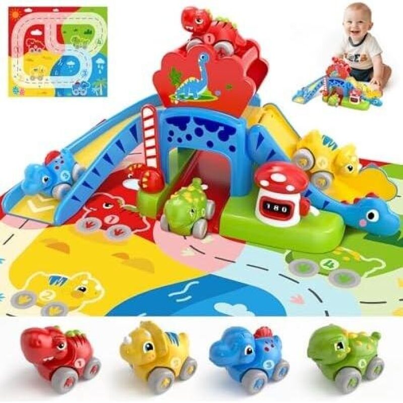 Toddler Toys/4车教育恐龙滑梯套装 50%OFF