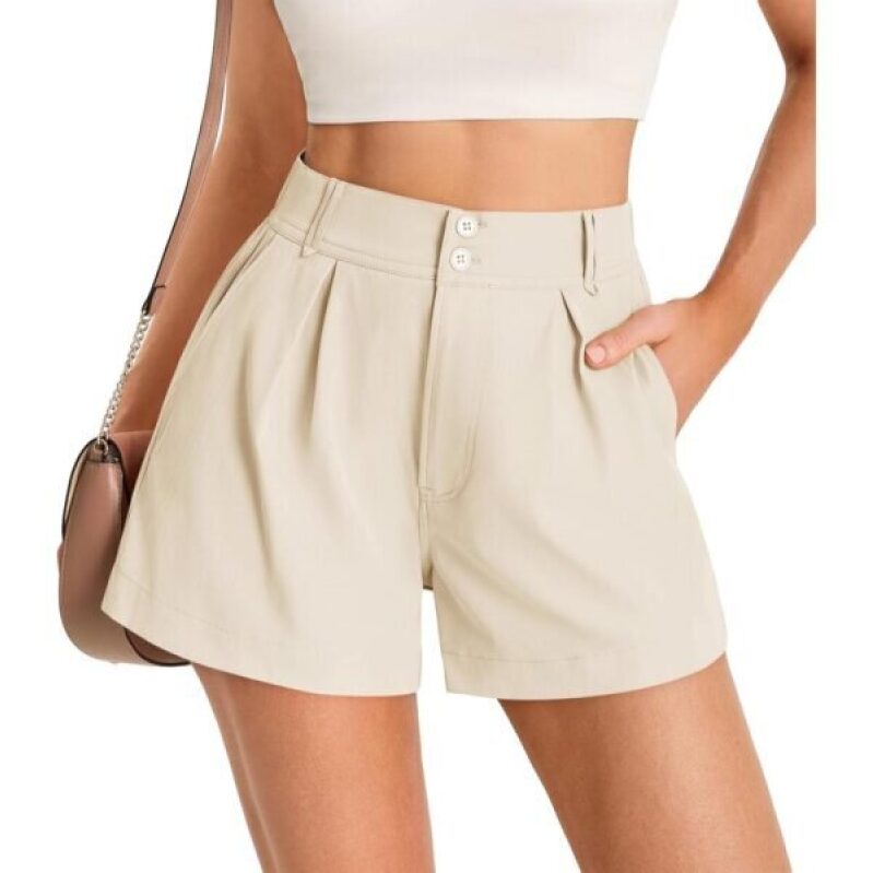 Cicy Bell Women's Elastic High-Waist Pleated Wide-Leg Shorts - 63% Off