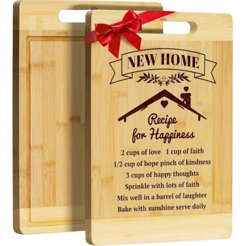 New Home Bamboo Cutting Board Set - Ideal Moving In Gift