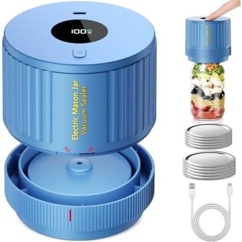 Electric Vacuum Mason Jar Sealer with Multiple Lids - 57% OFF