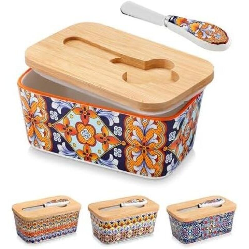 Aesthetic Ceramic Butter Dish with Knife - 48% Off
