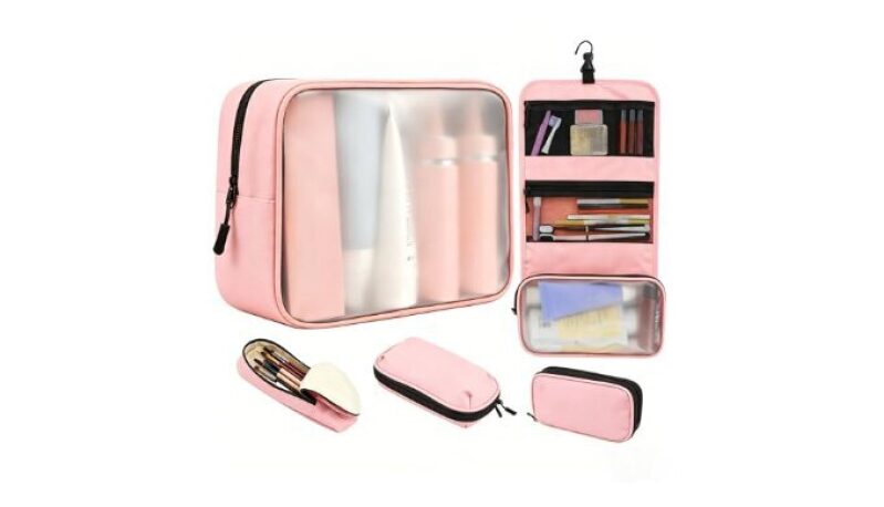 Idcymoul Travel Toiletry Bag Set for Women - Compact Size 5-Piece Organizer