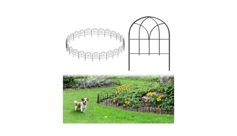 Black Metal Decorative Garden Fence Panel - Durable & Easy to Install