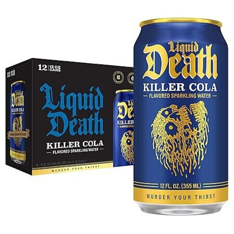 Liquid Death Soda-Flavored Sparkling Water - 12-Pack 12-Oz (Various Flavors)