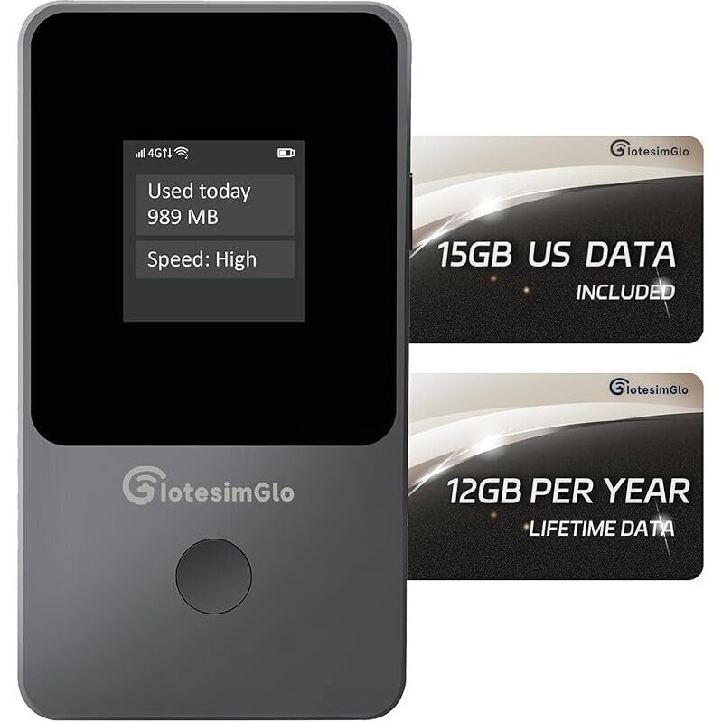 IotesimGlo T8 Mobile Portable WiFi Hotspot - 15GB US Data
