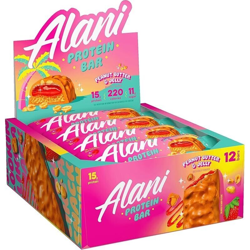 Alani Nu Protein Bars Peanut Butter & Jelly - 12ct