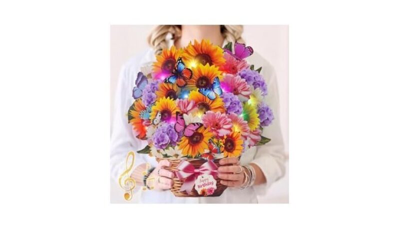 Sunflower & Butterfly Birthday Cards with MUSIC & LIGHTS