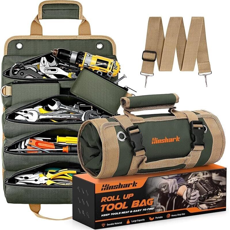 Hinshark Roll Up Tool Bag - Efficient Tool Organization
