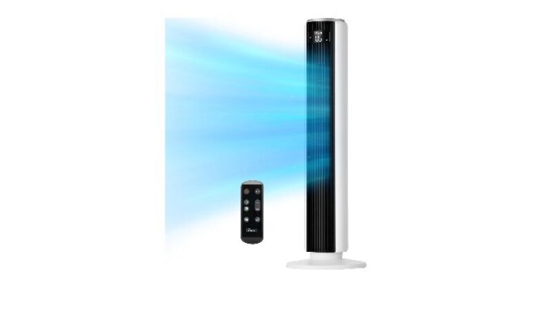 LEVOIT Tower Fan for Bedroom, 90° Oscillating Standing Fan with 28dB Quiet for Sleep