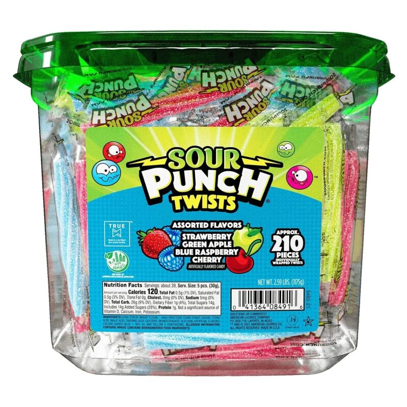 Sour Punch Twists Candy - 2.6Lbs Bulk Pack