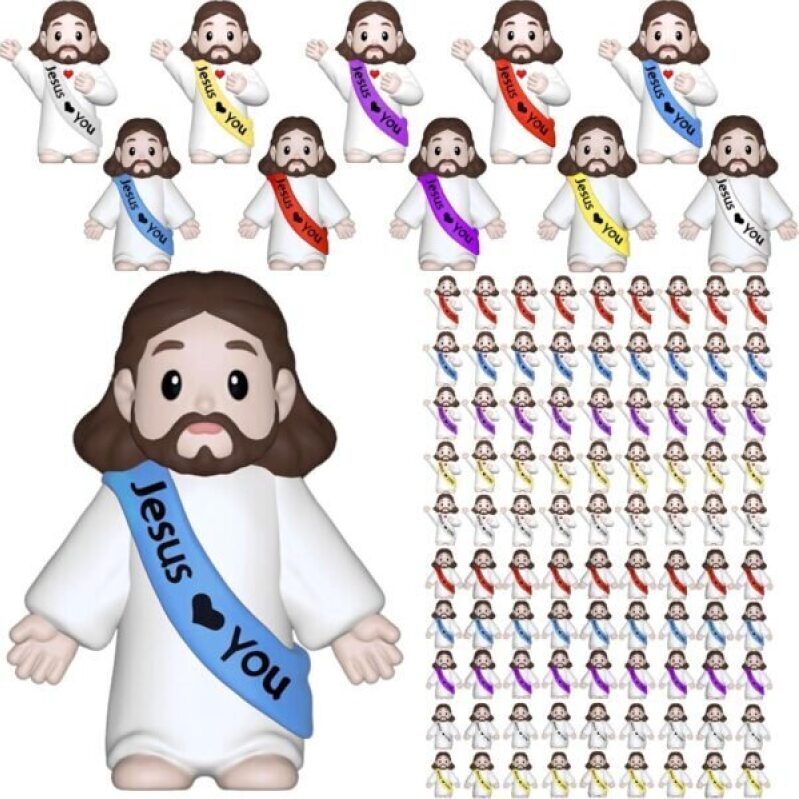 100 Pack Little Jesus Figures – Multicolor Mini Statues for Easter and Christmas