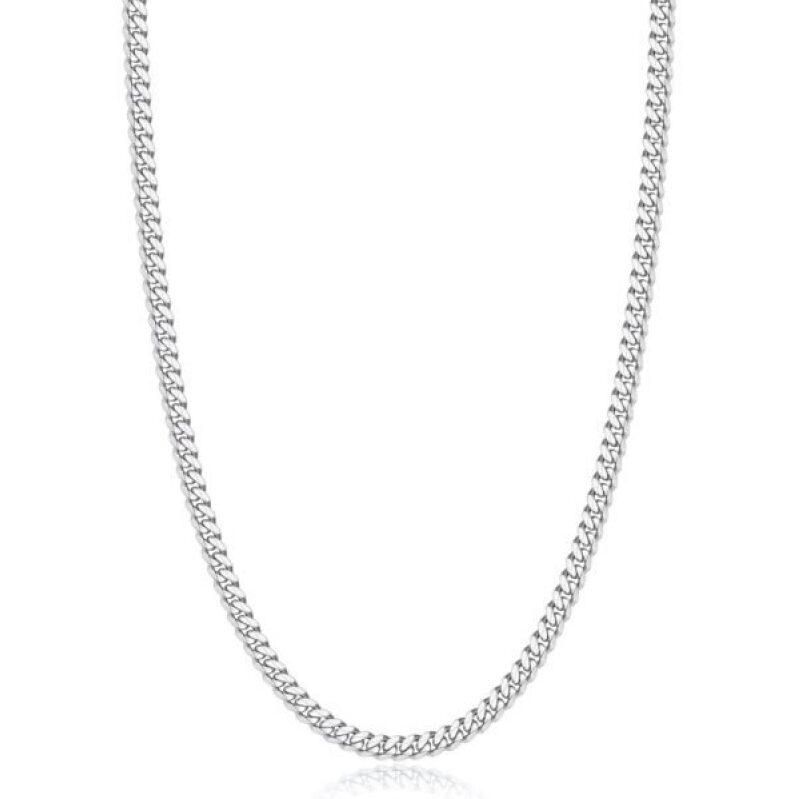 Sleek 925 Sterling Silver Men's Cuban Link Necklace - 22 inches