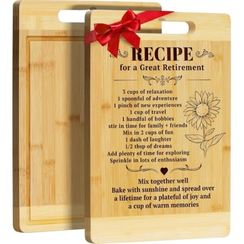 Kikcoin Retirement Gifts for Women 2026 - Bamboo Cutting Boards