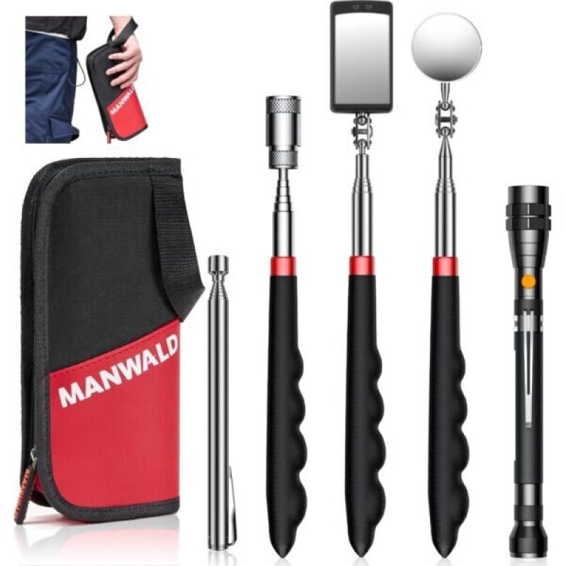 Telescopic Magnetic Pickup Tool Set with Extendable Flashlight - 40% Off