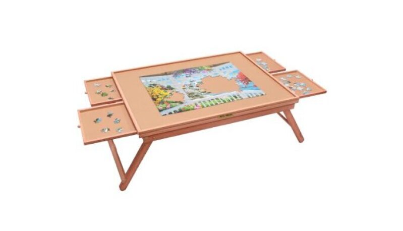Portable Foldable Jigsaw Puzzle Board with Cover and Legs - Ideal for 1500 Piece Puzzles