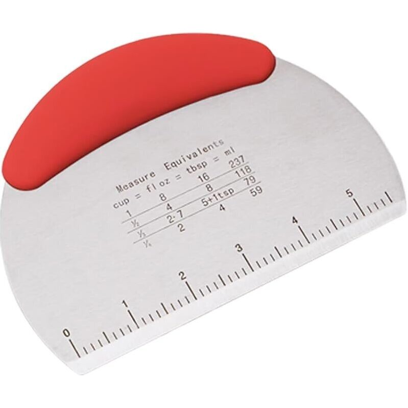 Stainless Steel Bench Scraper with Dual Side Scale for Kitchen Use