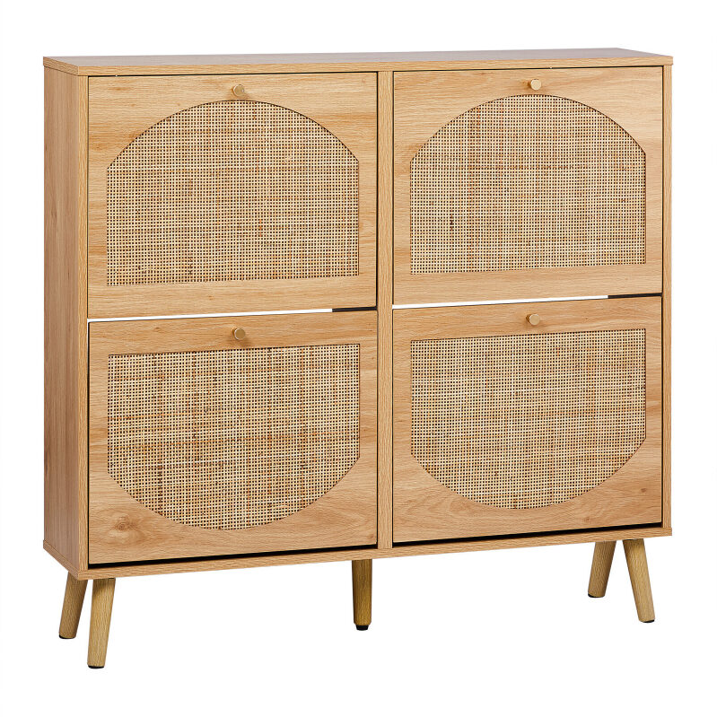 Ktaxon Rattan Shoe Cabinet: Stylish Storage for 24 Pairs