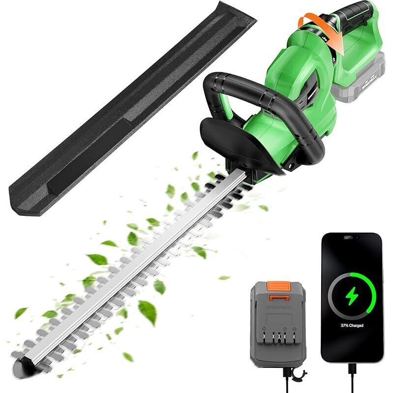 Powerful 20V Cordless Hedge Trimmer with Rotatable Handle
