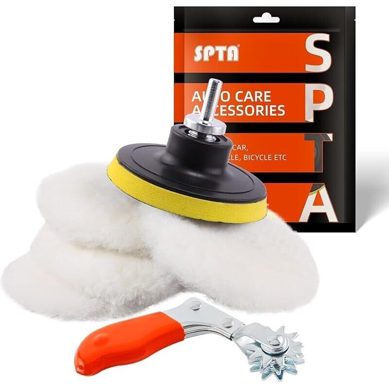 SPTA 3 Inch Wool Buffing Pad Kit - Ultimate Car Care Solution