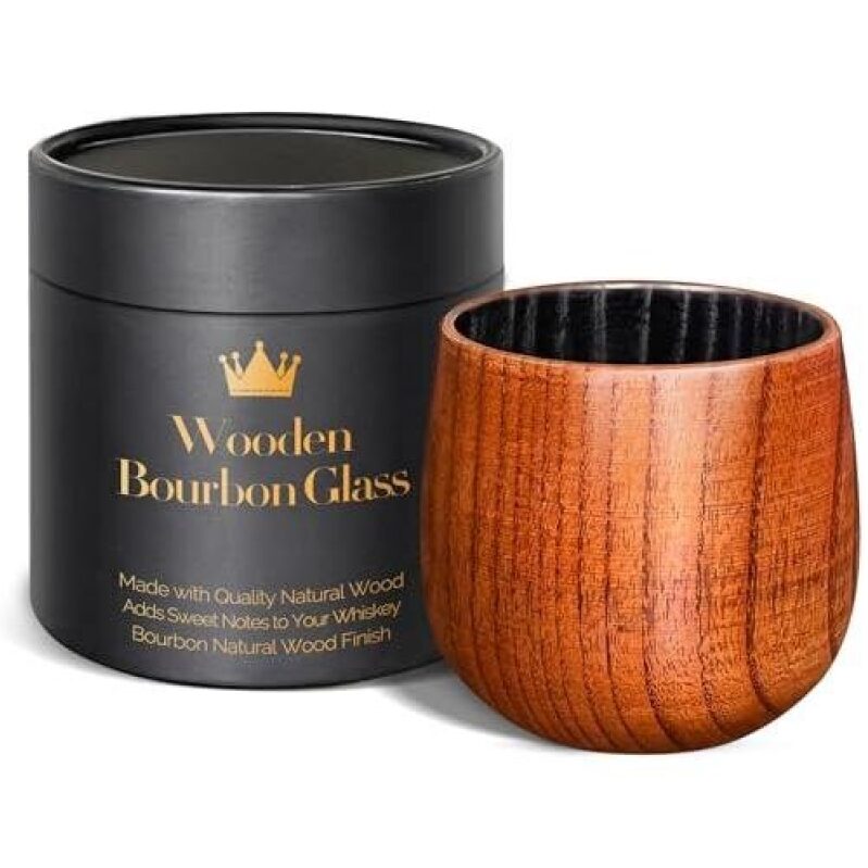 Premium Wooden Bourbon Glass - Enhance Your Whiskey Experience