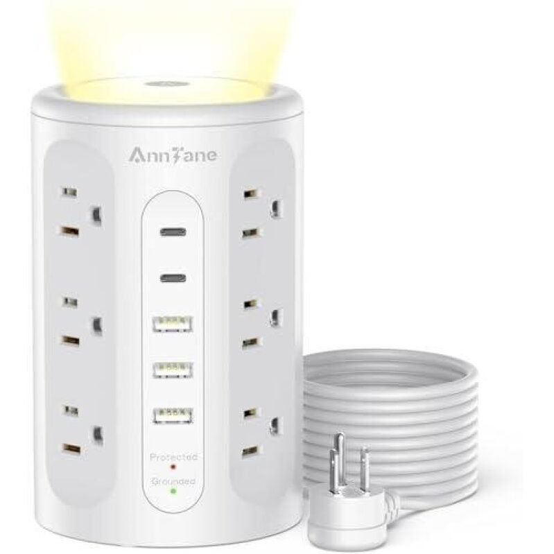 AnnFane Power Strip with Night Light - 50% OFF