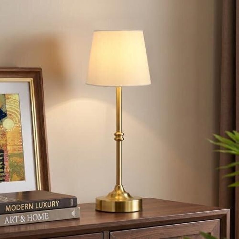 Rechargeable Wireless Table Lamp - Golden, 50% Discount