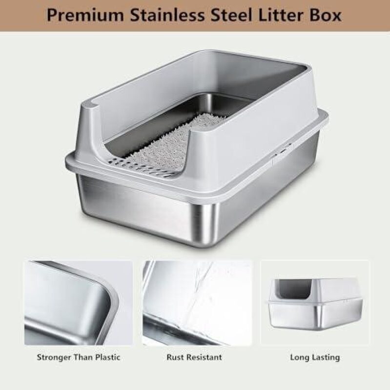 Premium Stainless Steel Litter Box - 50% Off