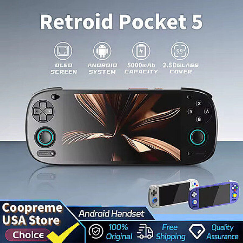 Retroid Pocket 5 128GB Handheld Game Console - Black - Unbeatable Value