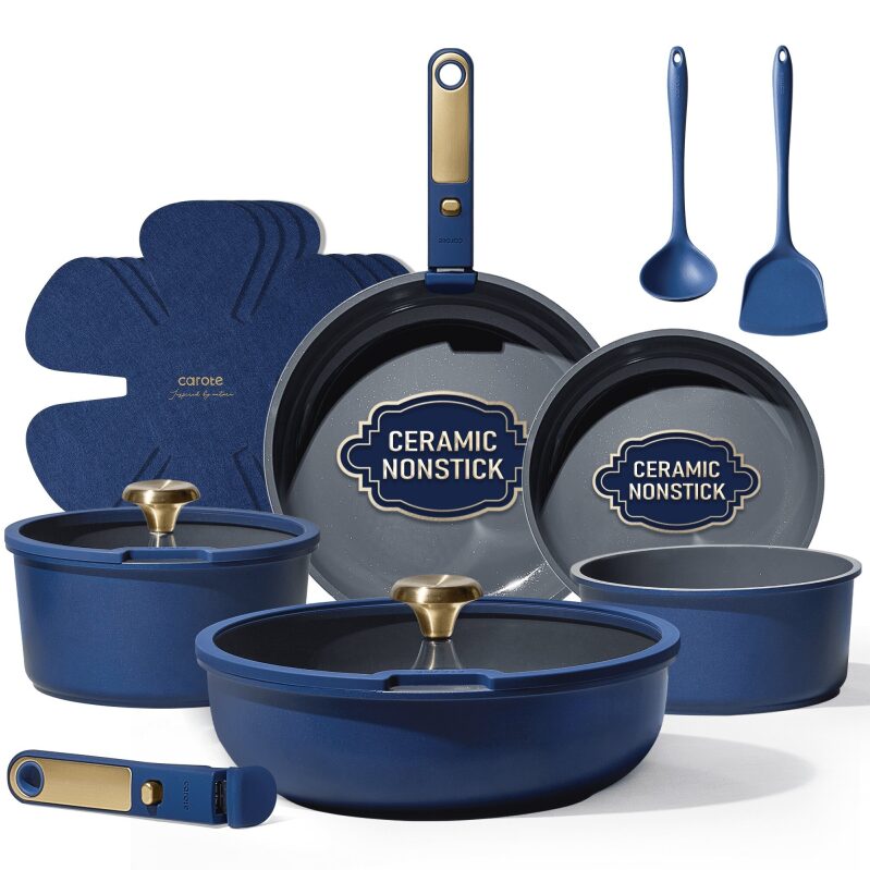 Carote 15 Pcs Ceramic Cookware Set - Comprehensive Kitchen Essentials