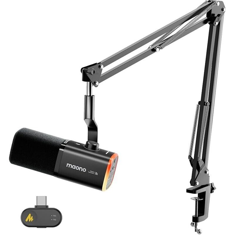 MAONO PD100WS Wireless Gaming Microphone for PC - Dual Mode Freedom