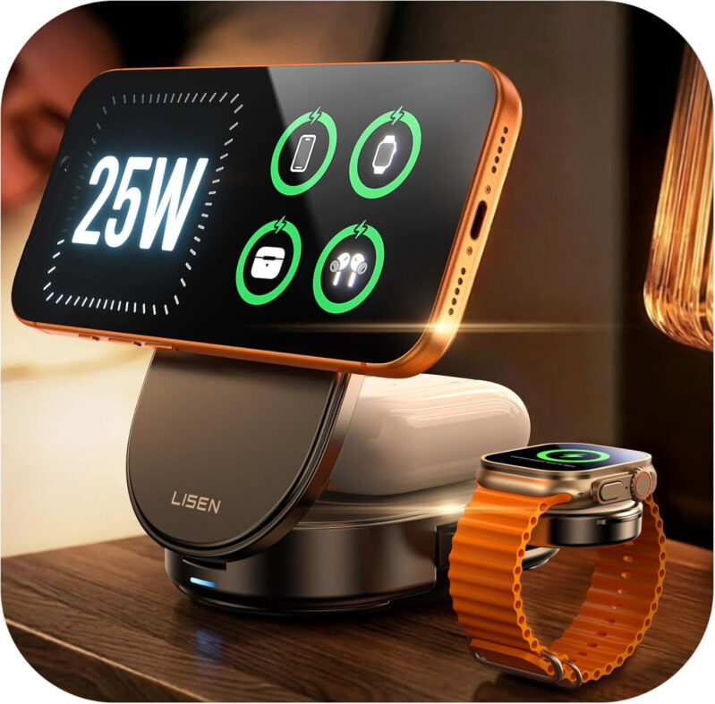 LISEN 3-in-1 MagSafe Wireless Charging Station - Prime Exclusive