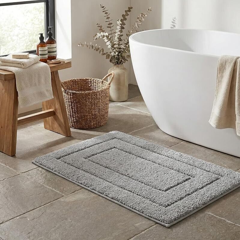 Gray Bathroom Rugs 32x20-in - Ultimate Absorbency & Comfort