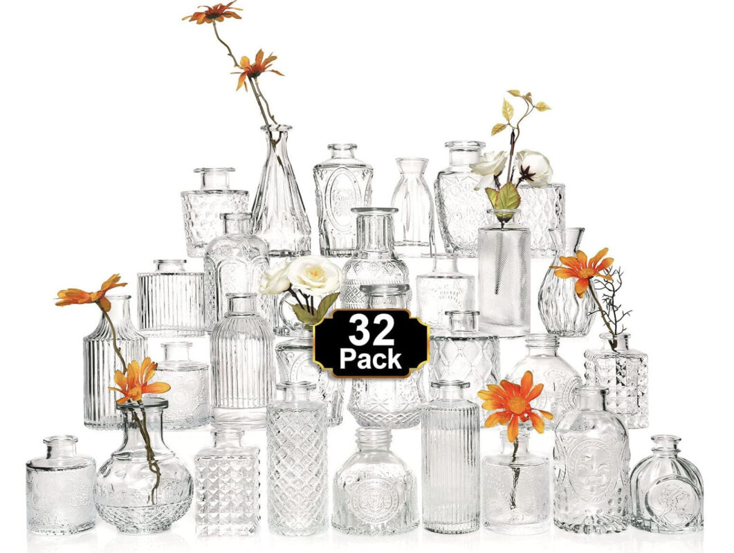 Elevate Your Decor with Elegant Glass Vases - 32 Pack