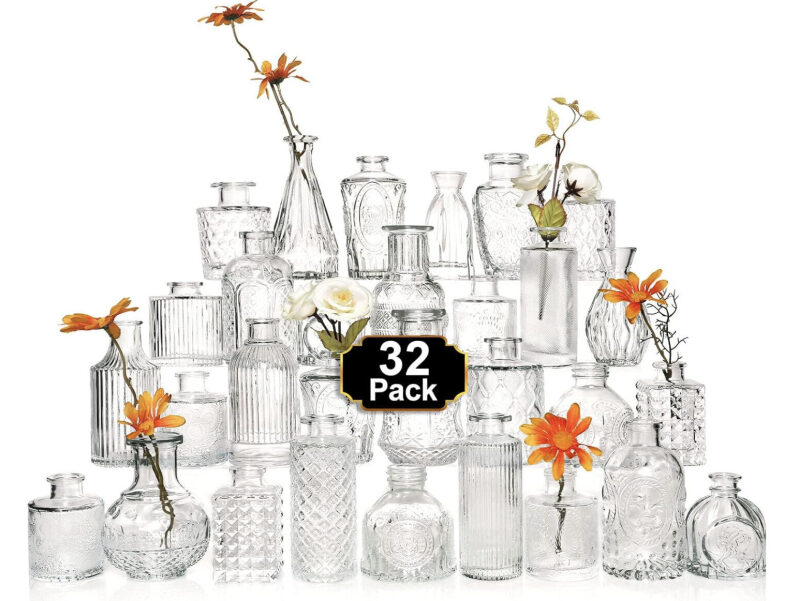 Elevate Your Decor with Elegant Glass Vases - 32 Pack