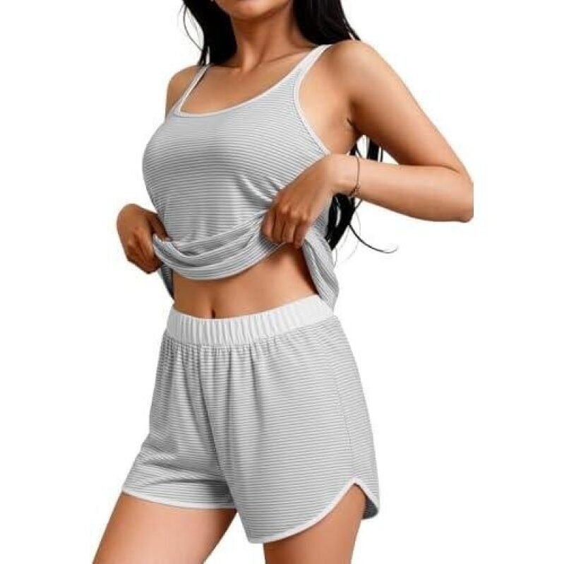 50% Off Striped Tank and Short Set for Women - Comfortable and Stylish