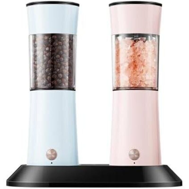 USB-C Rechargeable Electric Grinder Set with LED Light - Stainless Steel (2-Pack) - 50% OFF