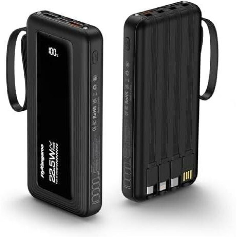 Powershare 10000mAh Portable Charger with Built-in Cable - 50% Discount