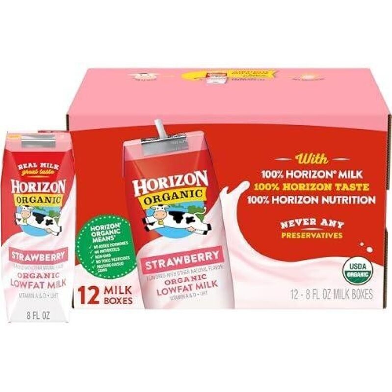 Horizon Organic Strawberry Lowfat Milk - 26% Off, No Refrigeration Needed