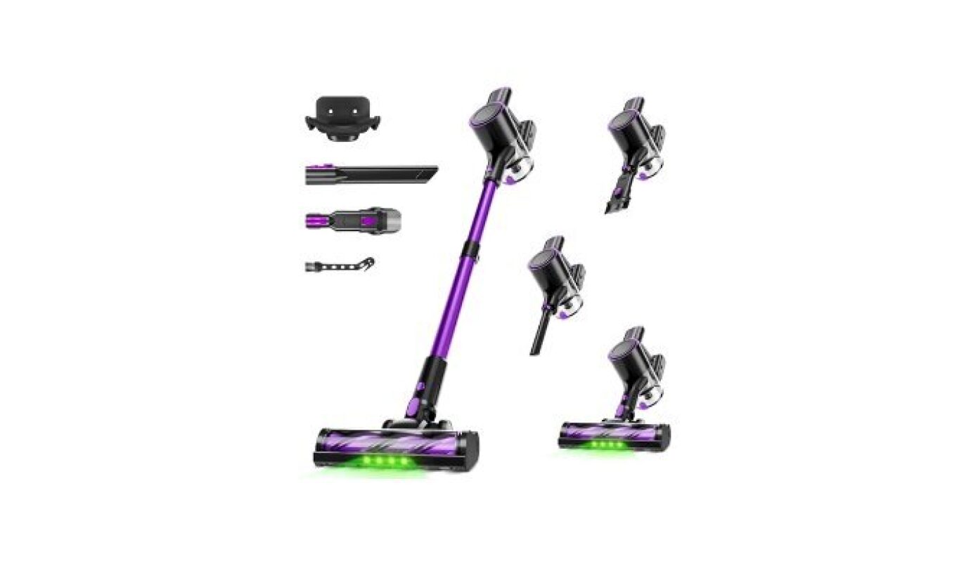 Honki Cordless Vacuum Cleaner: 500W/40Kpa, 8 in 1 Lightweight, Purple