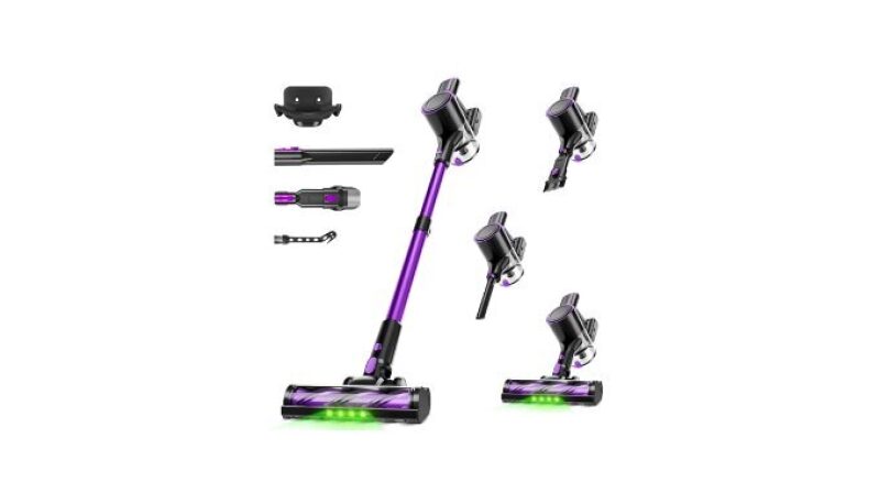 Honki Cordless Vacuum Cleaner: 500W/40Kpa, 8 in 1 Lightweight, Purple