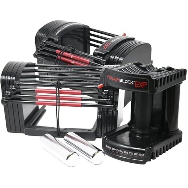 PowerBlock EXP Adjustable Dumbbell Set - Stage 1, 5-50 lbs Pair