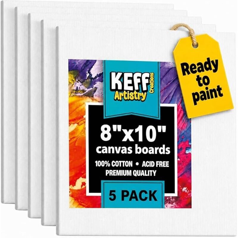 5-Pk 8x10 Cotton Canvas for Painting - Premium Quality